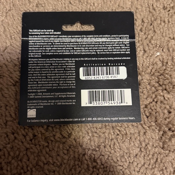 Rare twilight Edward gift card from Blockbuster - Picture 2 of 2